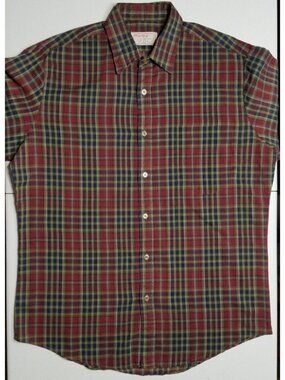 GBC Long Sleeve Button Up Lightweight Business Casual Office Travel Shirt Men M